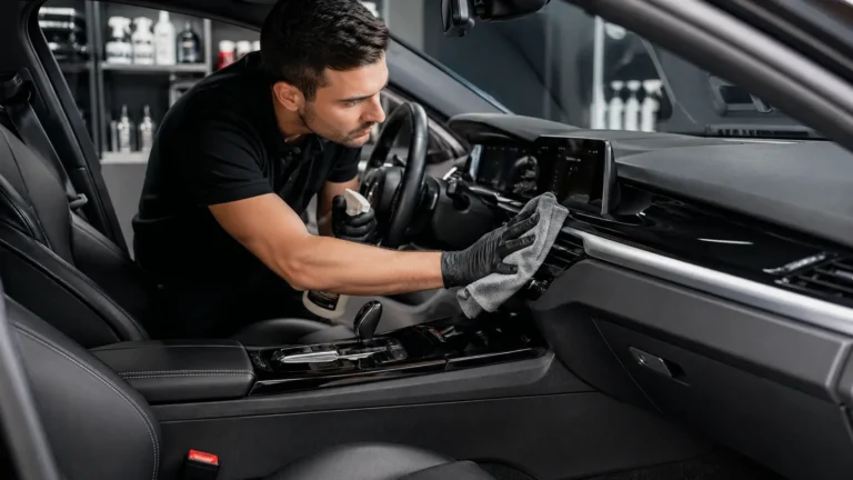 Car interior detailing in progress