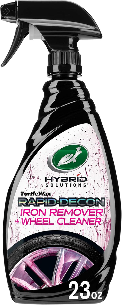 Turtle Wax Hybrid Solutions Iron Remover & Wheel Cleaner, 23 oz. (1 Pack) | Rapid Decon Removes Dirt, Iron & Brake Dust, pH Neutral & Acid 