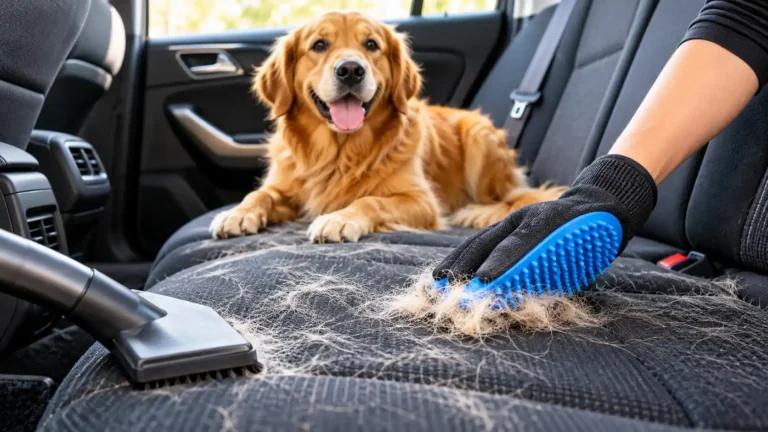 Golden Retriever Car Seat Cleanup