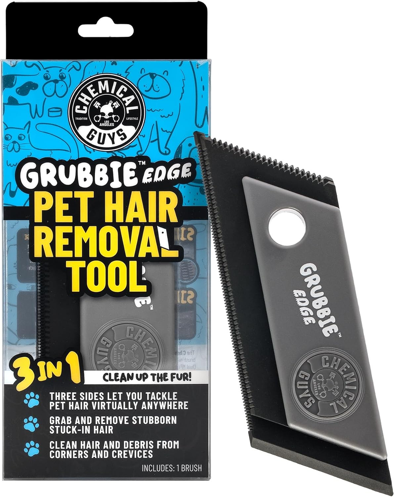 Chemical Guys, Grubbie Edge Reusable Pet Hair & Lint Removal Tool for Cars