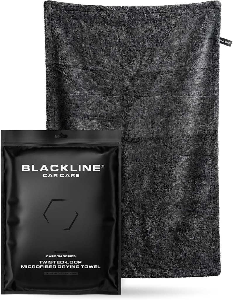 Blackline Microfiber Car Drying Towel 24"x36", 1300GSM Twisted Loop