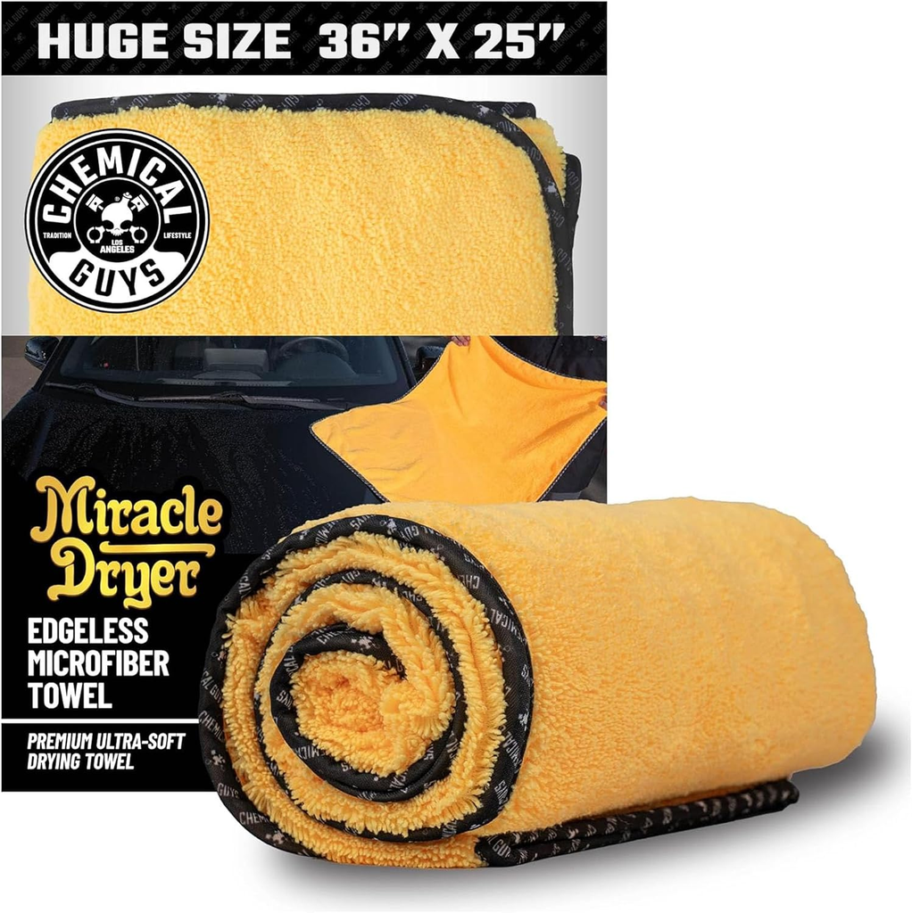 
Chemical Guys Miracle Dryer Microfiber Drying Towel for Cars, Yellow 