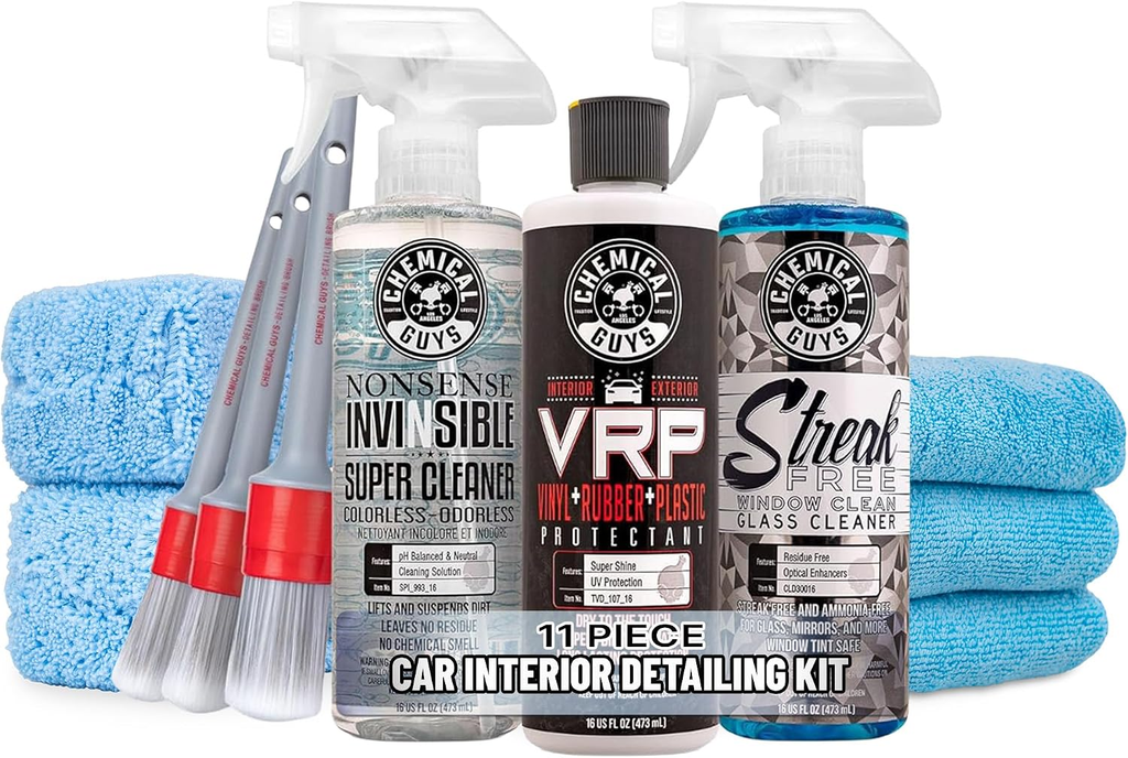 
Chemical Guys, 11-Piece Interior Car Detailing Kit, VRP, Nonsense & Glass 