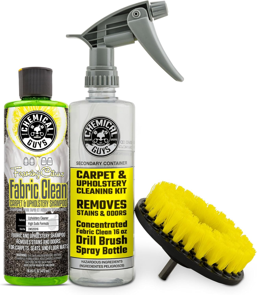 
Chemical Guys, Citrus Foaming Fabric & Carpet Cleaner Drill Brush, 16 oz