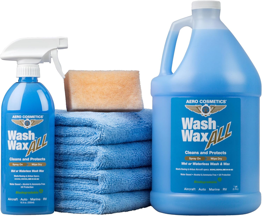 
Aero Cosmetics Wash Wax ALL Waterless Car Wash Kit RV Boat Spray Detailer